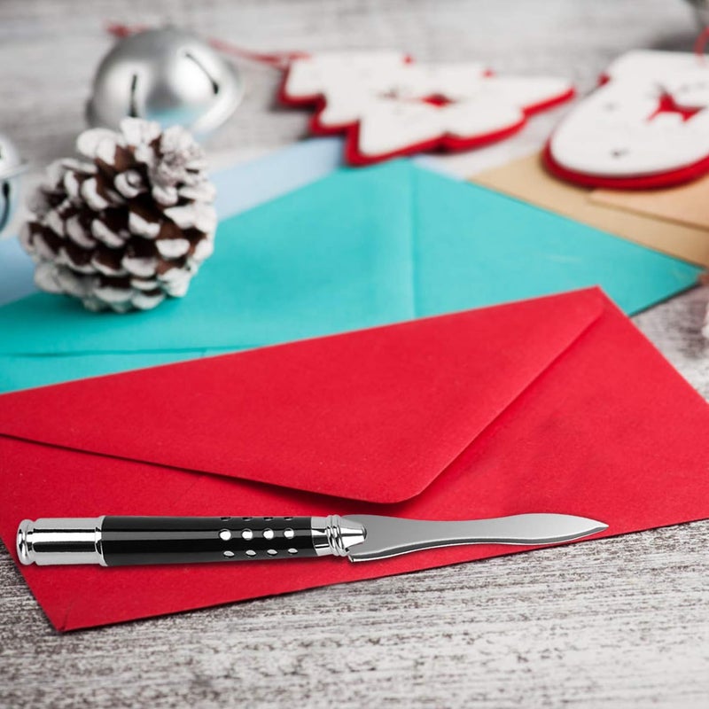 CaLeQi Handle Letter Opener knife Stainless Steel Knife Split File Envelopes Stationery Handle Portable Envelope Opener for School Home Work Uses (Mahogany gold letter opener) - Image 4
